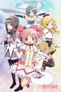 Key visual for the 2011 anime Mahou Shoujo Madoka*Magica.